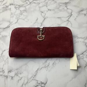 Beautiful burgundy and gold detail clutch